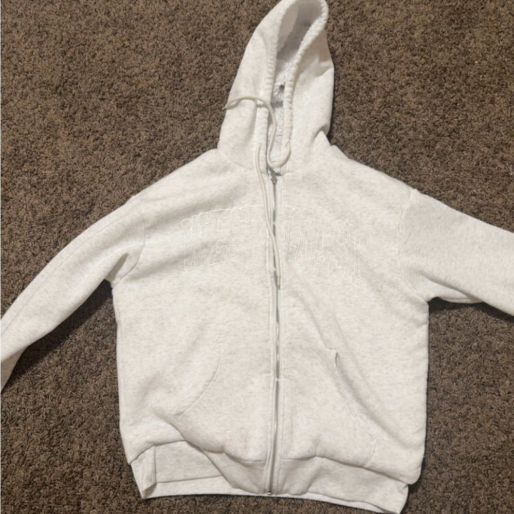 Rue21 Soft White Sherpa-Lined Zip Up Hoodie